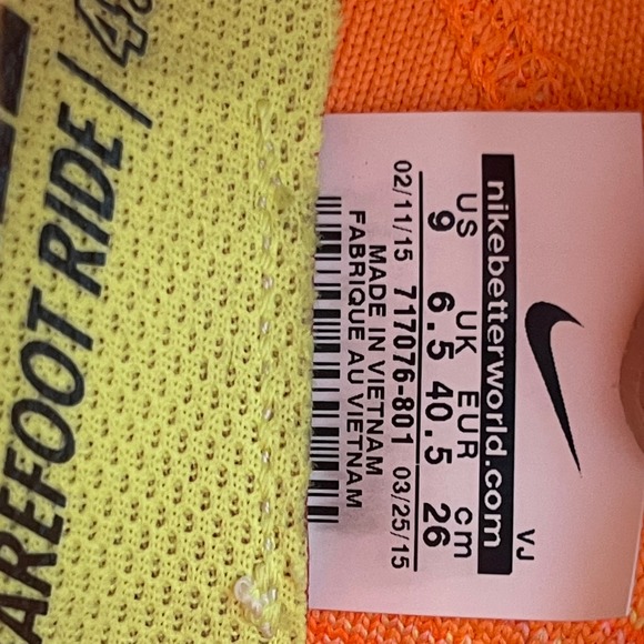 Nike Free 4.0 Flyknit Women's size 9 Running Training Gym Bright Orange Shoes - Picture 7 of 9